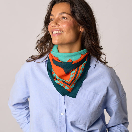 Piccolo foulard in cotone biologico Paola arancione