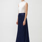Gonna svasata lunga in raso blu navy