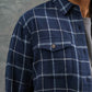 Camicia Bird a quadri blu in cotone biologico