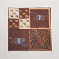 Foulard equestre patchwork con stampa animalier