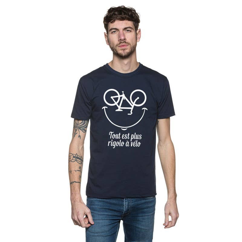 T-shirt uomo con stampa bici in cotone