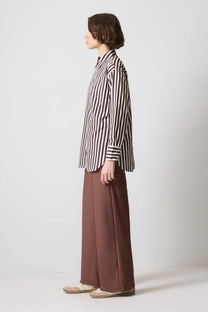 Camicia oversize a righe verticali in viscosa
