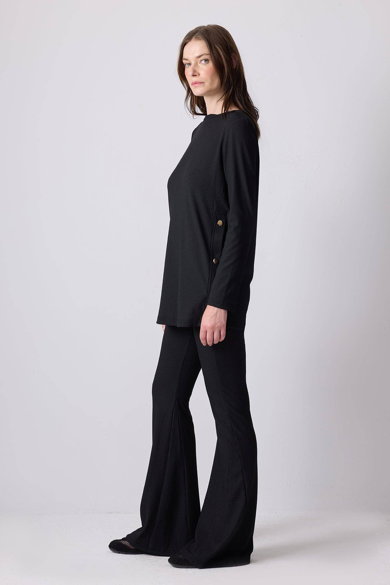 Set tunica e pantaloni a coste in maglia