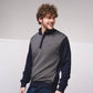 Polo bicolore slim fit con zip in cotone