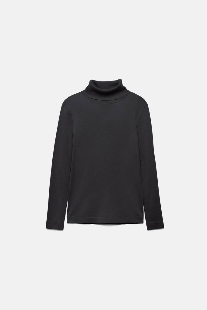 Maglione a maglia rasata con collo alto