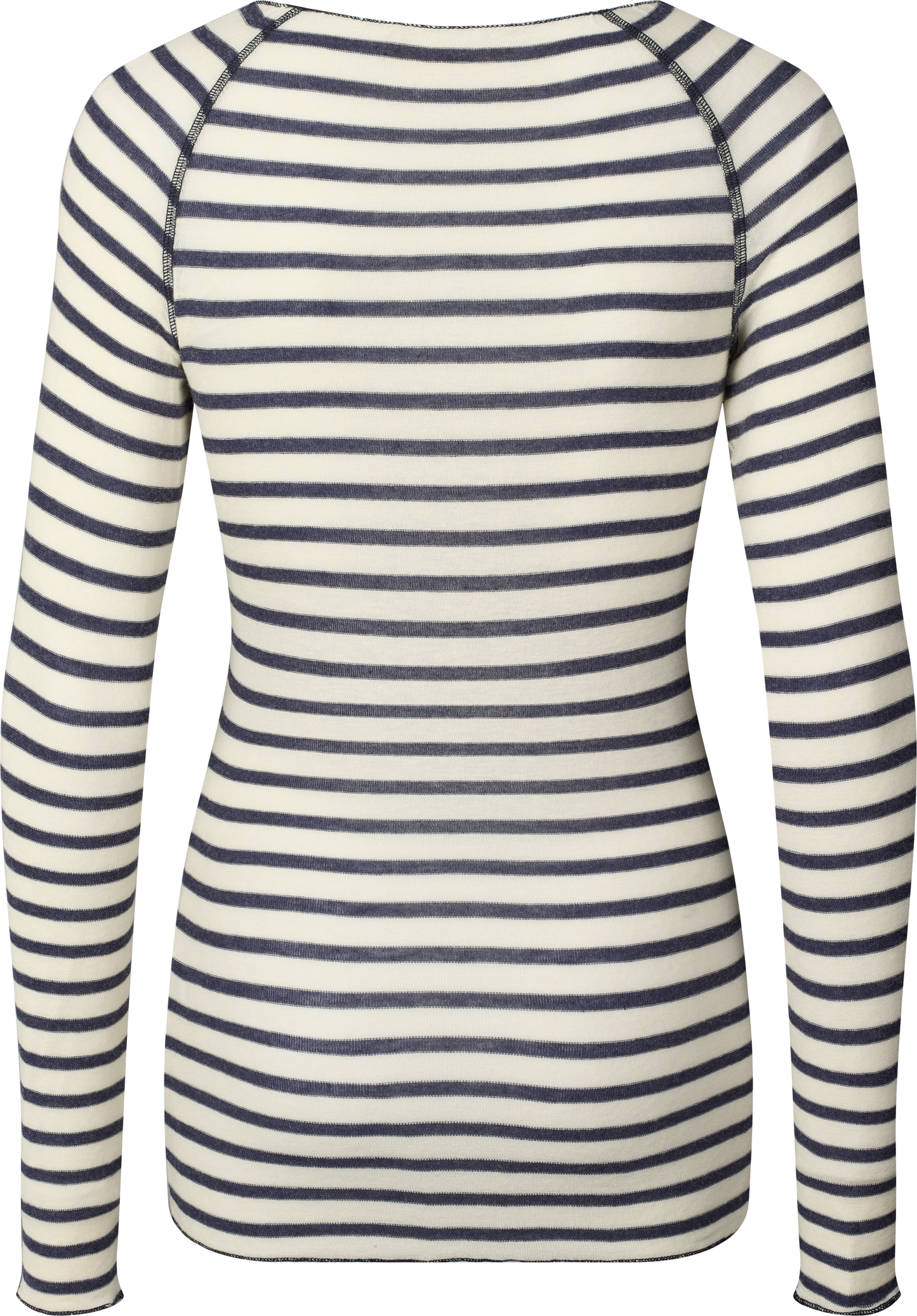 Maglia a righe in lana Amalie con effetto denim reverse