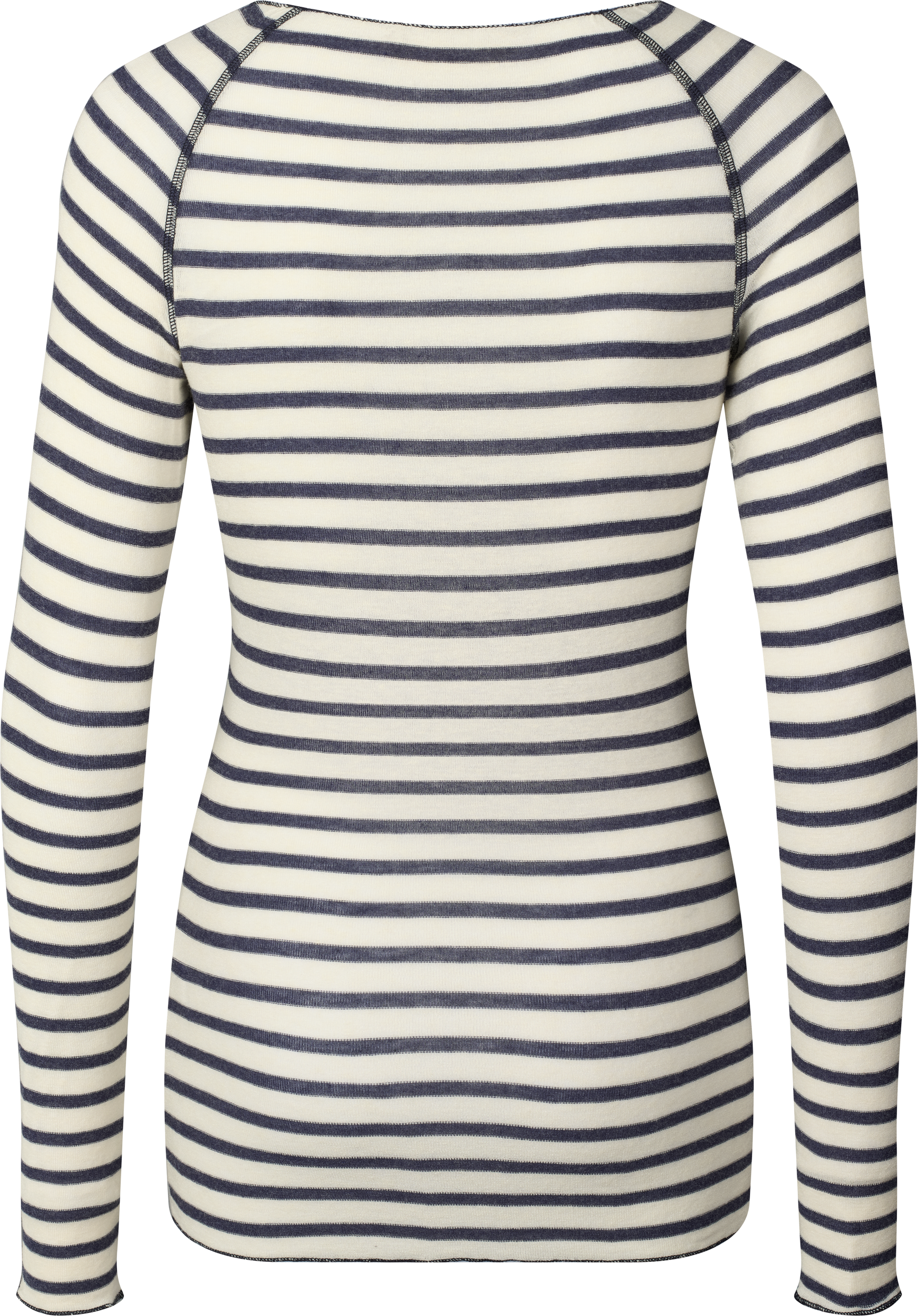 Maglia a righe in lana Amalie con effetto denim reverse