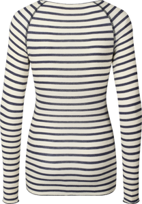 Maglia a righe in lana Amalie con effetto denim reverse