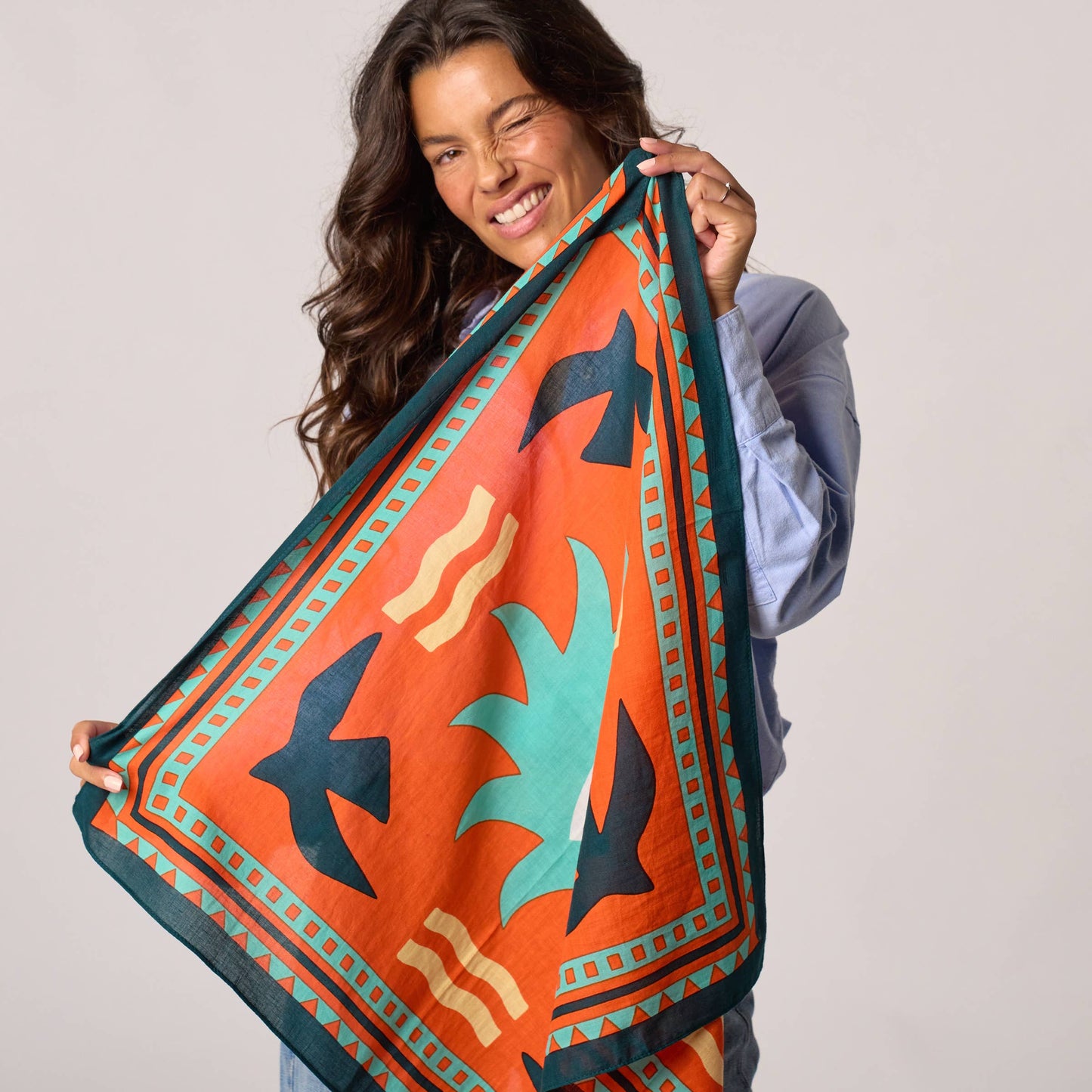 Piccolo foulard in cotone biologico Paola arancione
