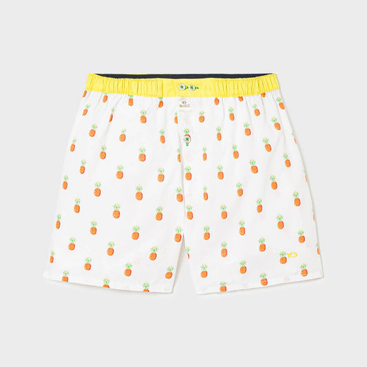 Boxer in cotone biologico con stampa ananas