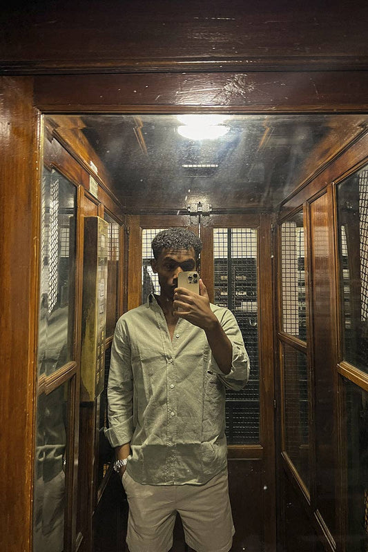 Camicia in lino color kaki