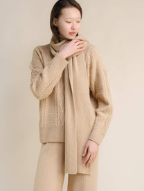 Sciarpa a coste in misto cashmere