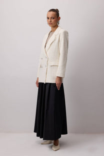 Giacca in tweed con frange