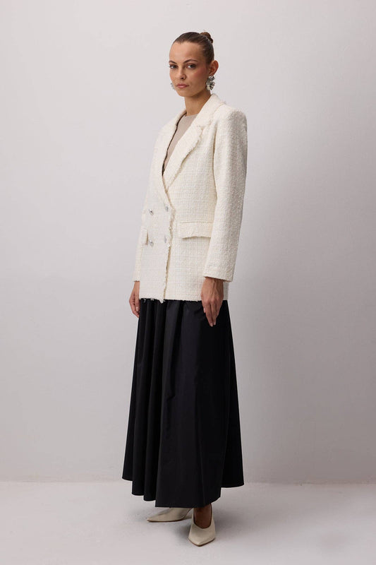 Giacca in tweed con frange