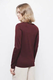 Cardigan in maglia rasata con scollo a V