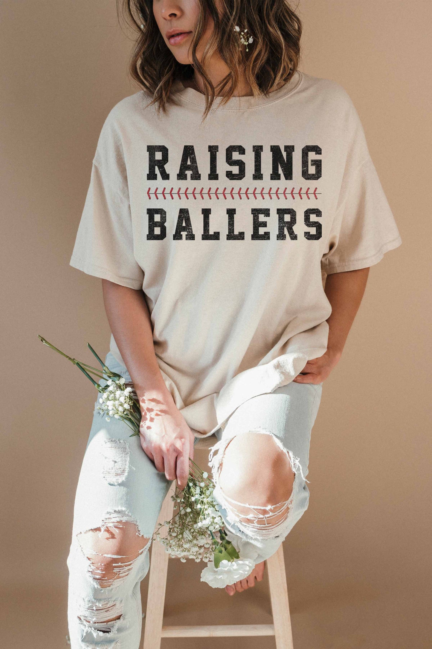 T-shirt oversize con grafica Raising Ballers