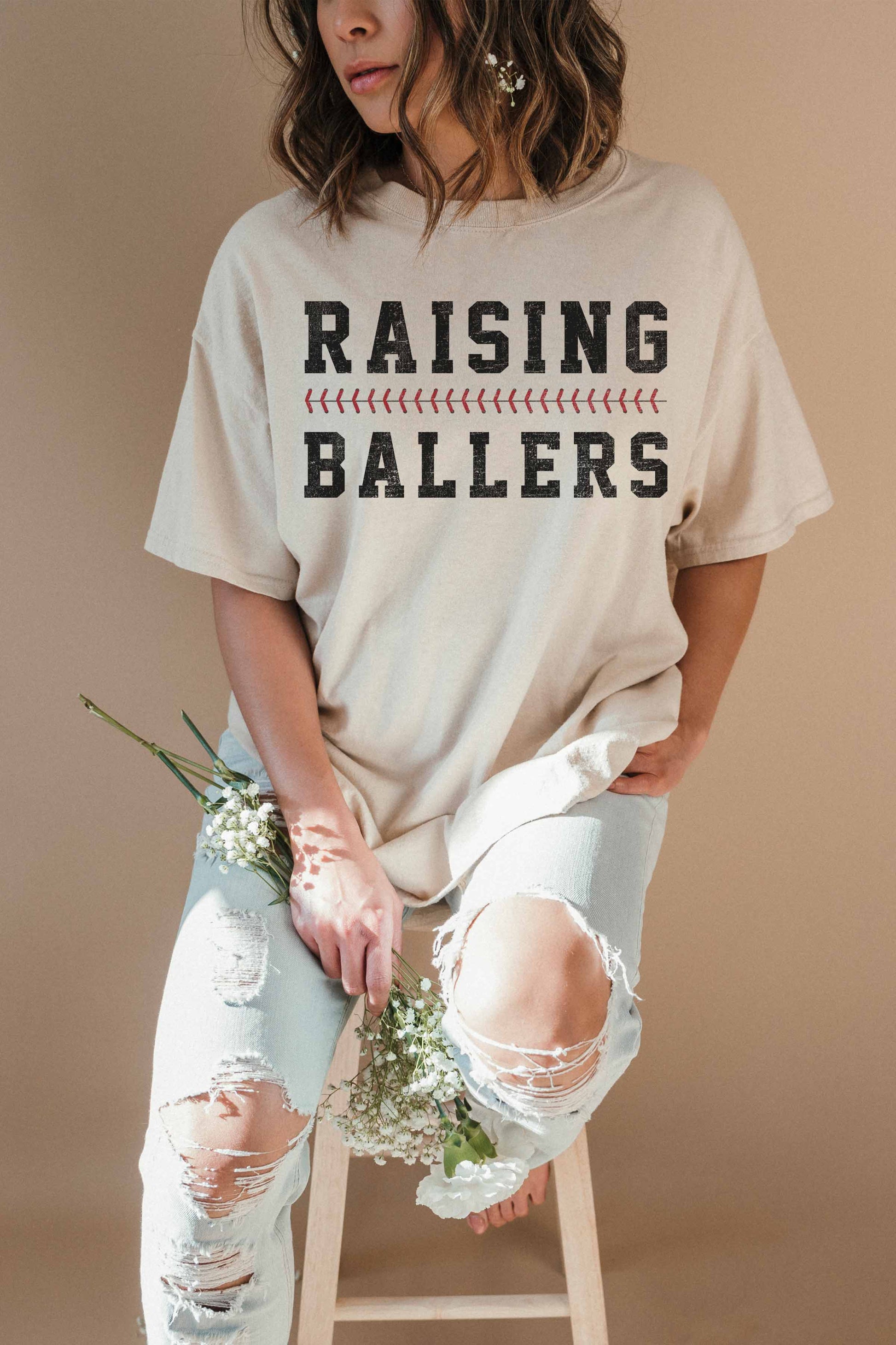 T-shirt oversize con grafica Raising Ballers
