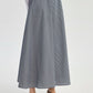 Gonna longuette a quadretti a linea in navy