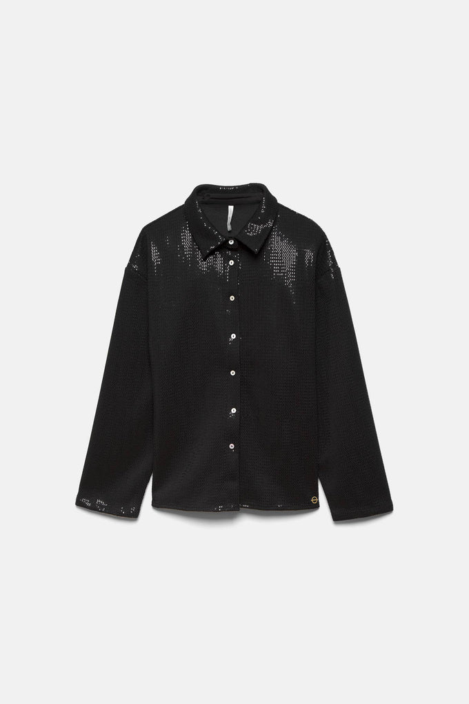 Camicia nera con paillettes