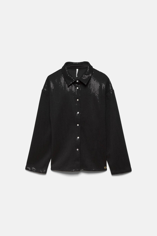 Camicia nera con paillettes
