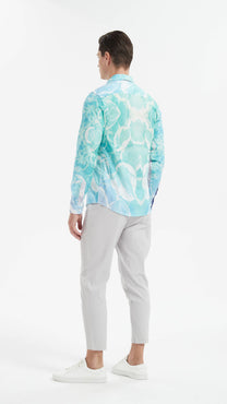 Camicia premium slim fit con stampa digitale