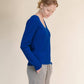 Maglia a coste con scollo a V in misto cashmere