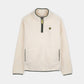 Felpa sherpa avorio con collo a zip