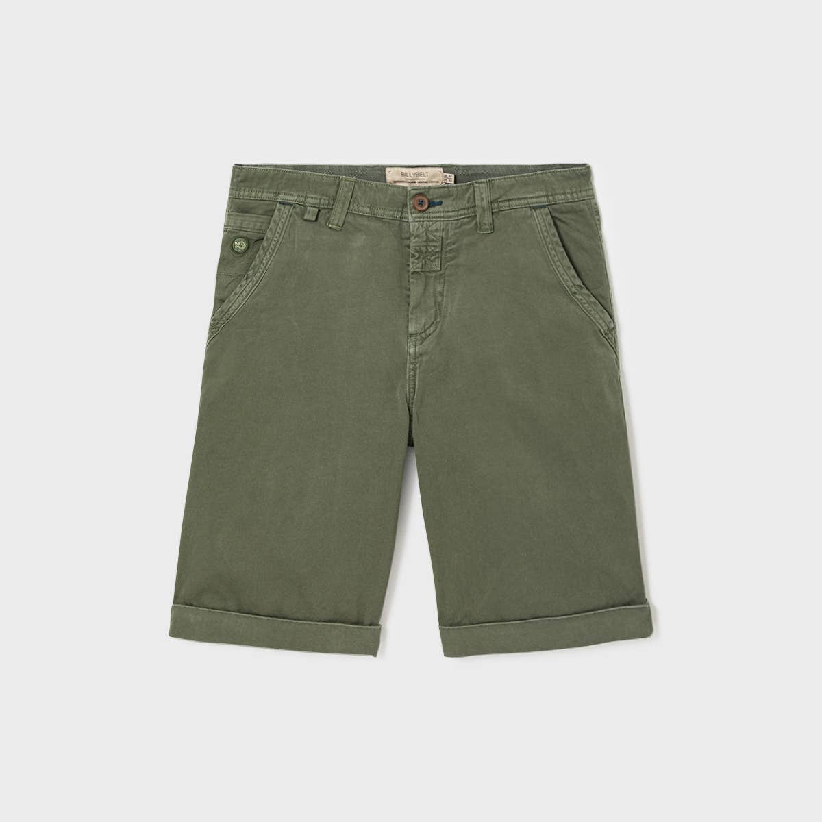 Bermuda in cotone biologico kaki da uomo
