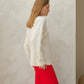 Maglione girocollo a coste da pescatore in misto cashmere