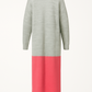 Cardigan lungo in maglia bicolore con tasche