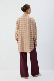 Camicia a quadri oversize in viscosa