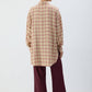 Camicia oversize a quadri in viscosa