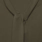 Maglione in maglia rasata con scollo a V e fiocco