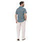 Camicia estiva uomo in voile di cotone a maniche corte