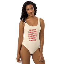 Costume intero estivo con stampa “Spritz & Dolce Vita”