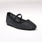 Ballerine scintillanti con fascia elastica e strass