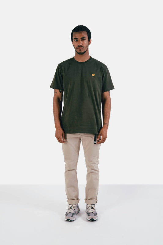 T-shirt essenziale in cotone biologico verde Kombu