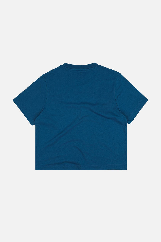 T-shirt essenziale donna in cotone biologico blu classico