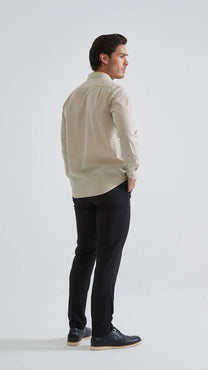 Camicia beige comfort fit da uomo