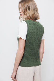 Gilet in maglia strutturata con scollo a V