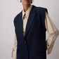 Blazer imbottito asimmetrico blu navy