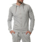 Felpa con cappuccio zip in piqué grigio