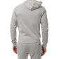 Felpa con cappuccio zip in piqué grigio
