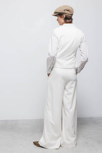 Pantaloni a gamba larga con zip laterale