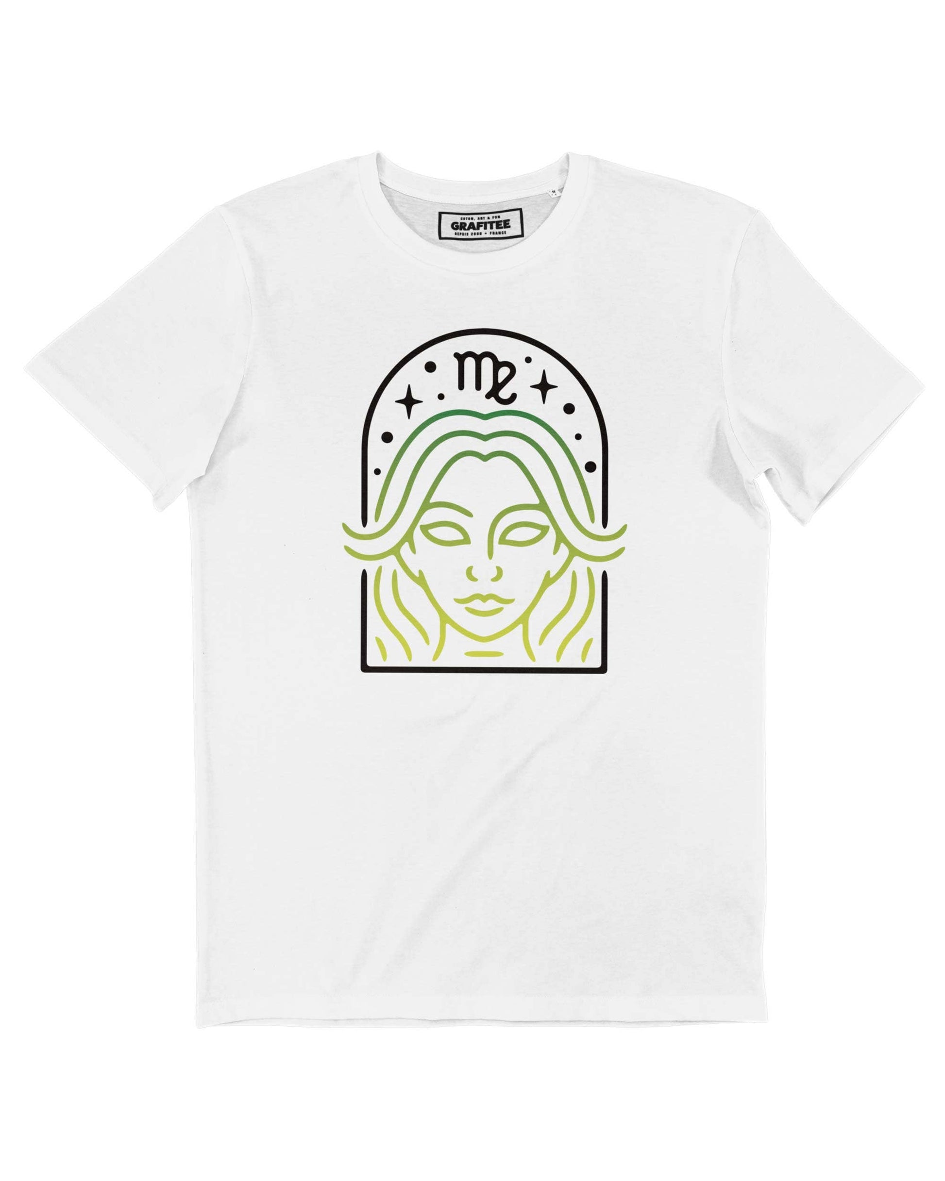 T-shirt bianca Vergine con stampa zodiacale
