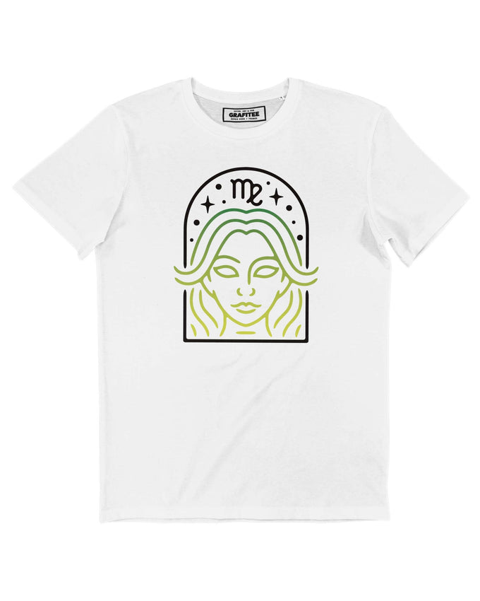 T-shirt bianca Vergine con stampa zodiacale