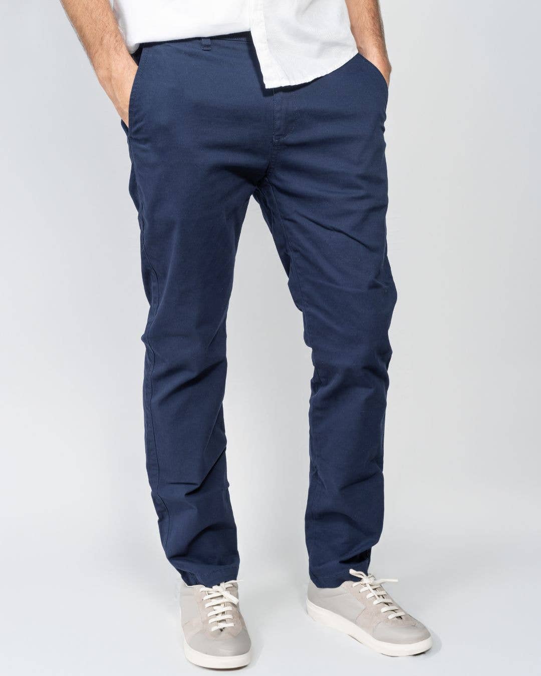 Pantaloni chino elasticizzati blu navy da uomo