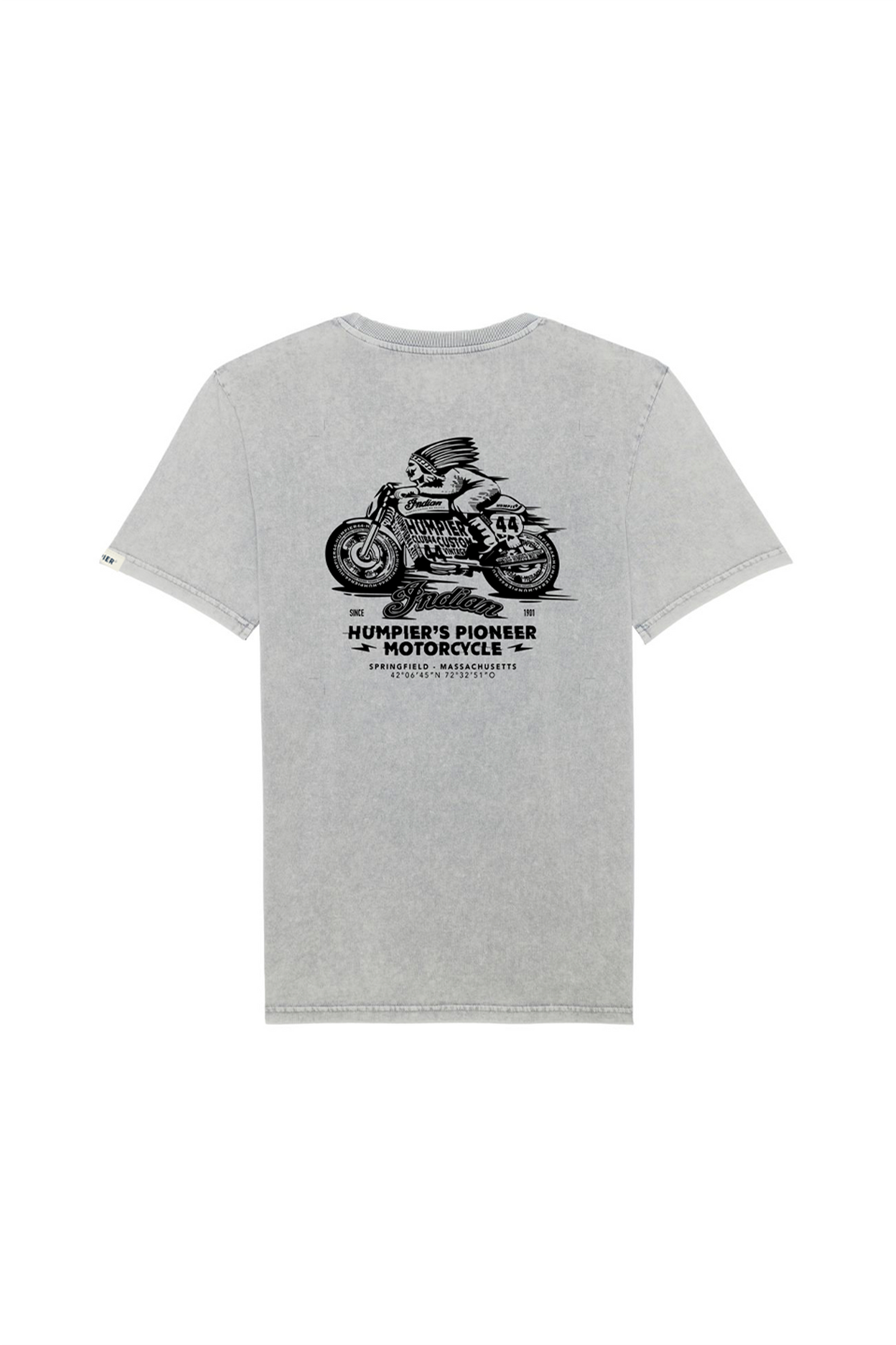 T-shirt Indian in cotone biologico con stampa moto