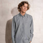 Camicia da uomo in cotone misto a microquadri