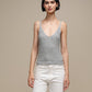 Canotta in maglia lurex versatile con scollo a V